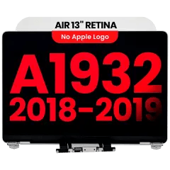 Komplett LCD-skärmmontering för MacBook Air 13\" A1932 (2018-2019) (Eftermarknad Plus) (Silver) silver
