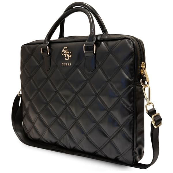 Guess väska 16\" Quilted 4G guld