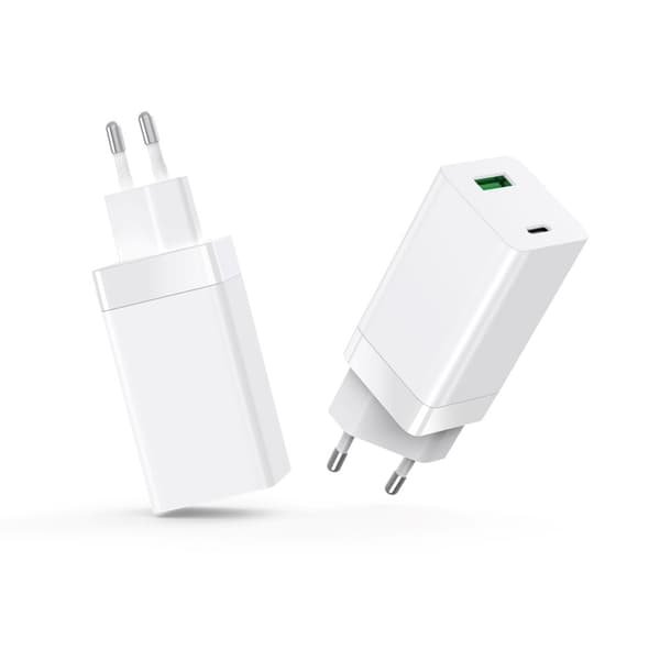Setty GAN väggladdare PD+QC USB + USB-C 65W LSI-02 vit JO vit