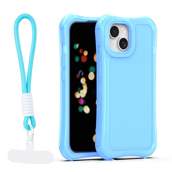 Safepop skal med rem för iPhone 15 blå