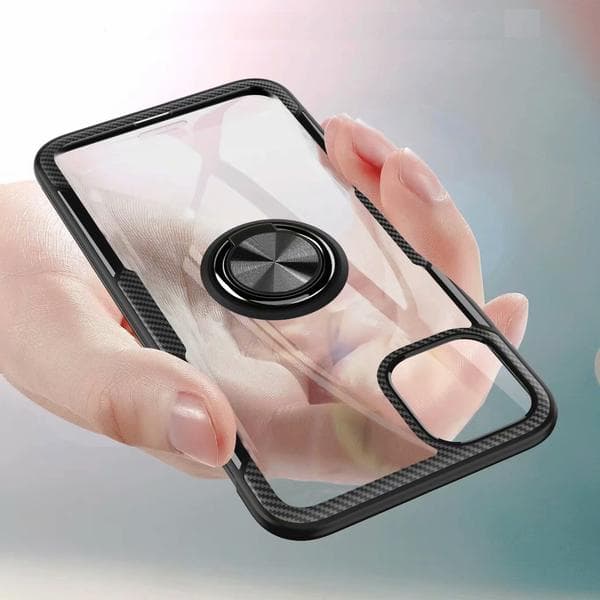 hårdsilkon fodral för 11 pro med magnet ring blå blå