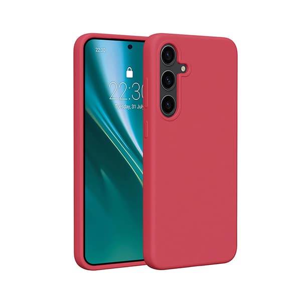 Etteri Silicone Case for Samsung Galaxy S25 Plus Raspberry