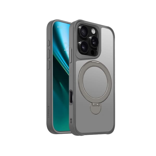 Etteri Matt Mag Ring skal för iPhone 16 Pro grå