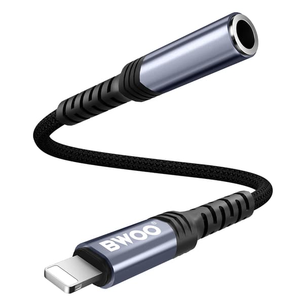 BWOO Adapter AUX 3 5mm - Lightning svart BZ48 svart