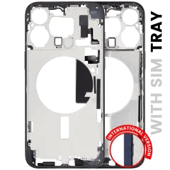 Mellanramshölje med smådelar för iPhone 15 Pro Max (EU / Global version) (Begagnad OEM-dragning: Klass A) (Blå Titan)