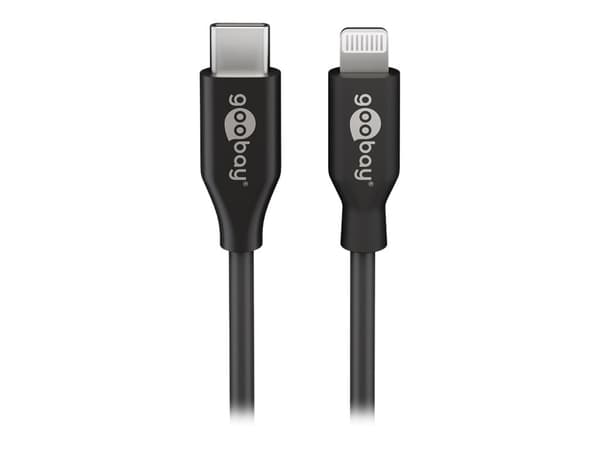 Goobay Lightning-kabel 2m svart MFi svart