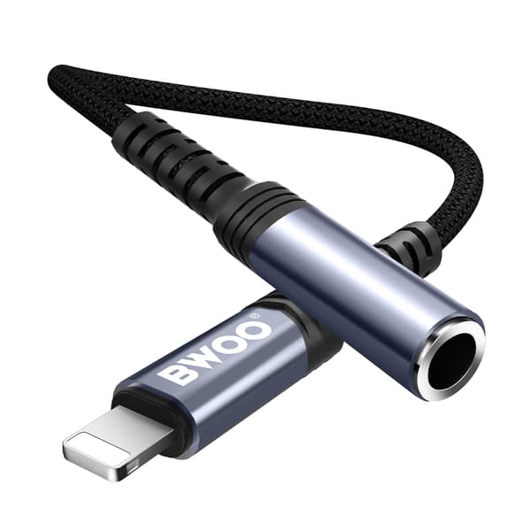 BWOO Adapter AUX 3 5mm - Lightning svart BZ48 svart