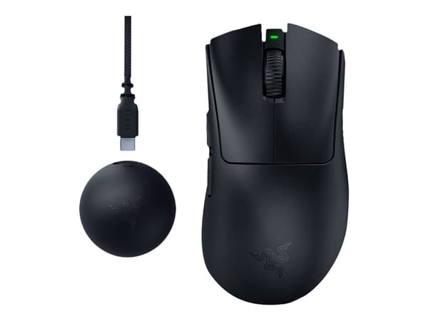 Razer DeathAdder V4 Pro Optisk trådlös Kablet svart