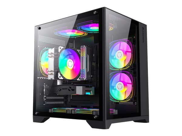 GameMax Infinity Mini BK Tower FlexATX svart Transparent svart