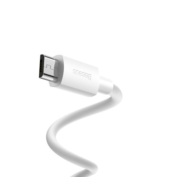 Baseus kabel Simple Wisdom USB - microUSB 1,5 m 2,1A vit 2 st