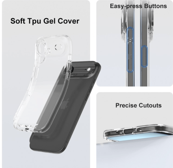 Slimmat silikonskal 1 mm – Transparent – iPhone 17 air