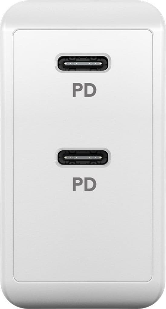 Goobay PD Dual USB-C Hurtigoplader 36W - vit