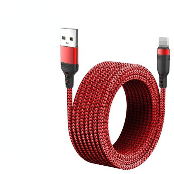 Extra lång 5M iPhone-kabel röd