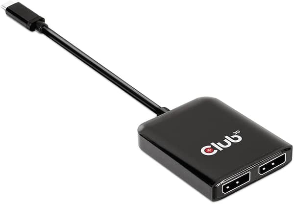 Club 3D CSV-1555 USB-C gen 2 till 2xDisplayPort videoadapter svart