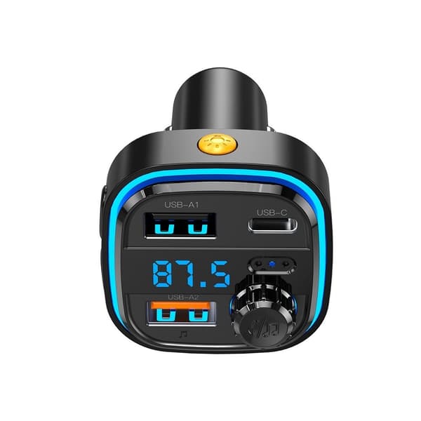 FM-sändare BCC08 Bluetooth MP3 billaddare 3,1A svart