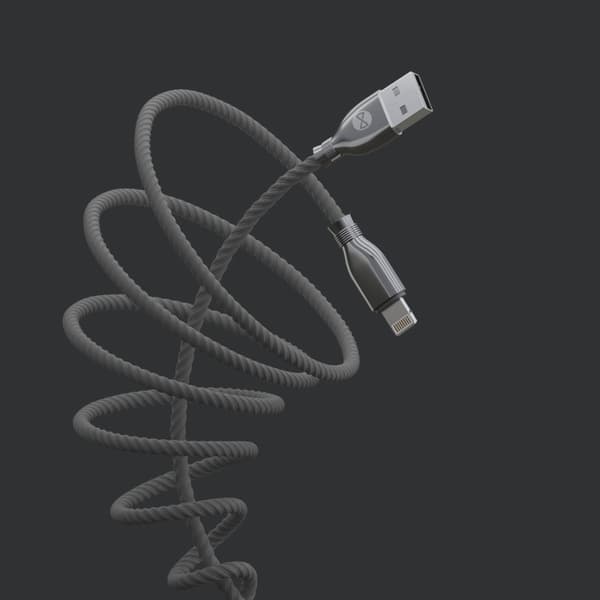 Forever Tornado-kabel USB - Lightning 1,0 m 3A svart svart