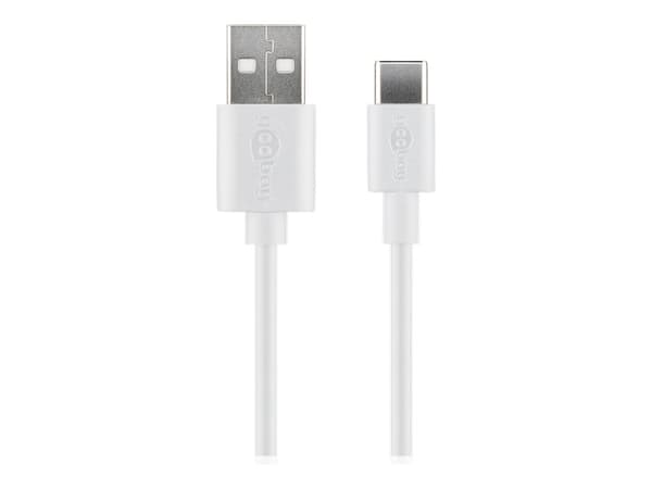 goobay USB Typ-C-kabel 2m vit vit