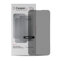 Casper Pro Härdat Glas för iPhone 15 / 16 (10-pack) (Sekretess) röd