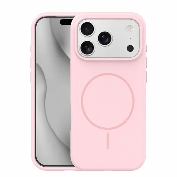 Silikon tunt Mag-skal för iPhone 17 Pro Max / 18 Pro Max ljusrosa rosa