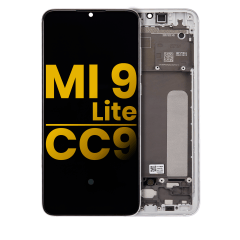 OLED-enhet med ram för Xiaomi Mi 9 Lite / CC9 (renoverad) (pärlvit) vit