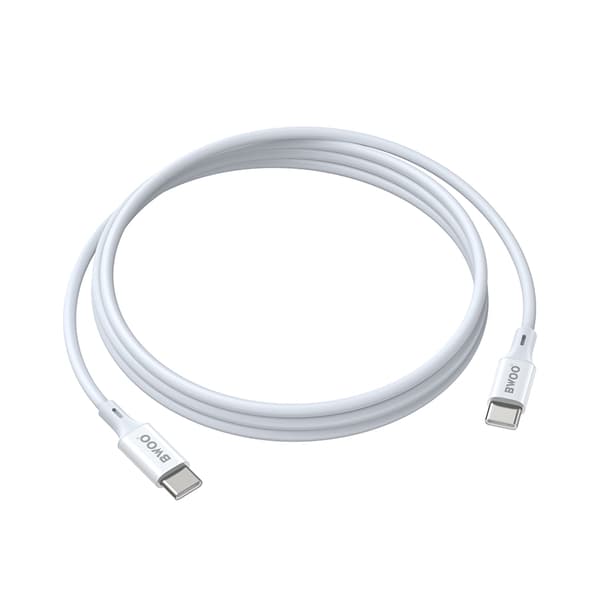 BWOO-kabel USB-C - USB-C 2m 60W ABS + TPE vit