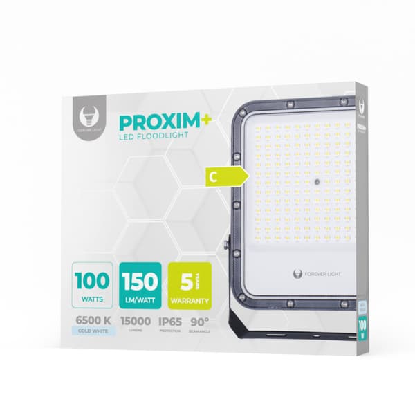 LED Floodlight PROXIM+ 100W - Forever Light, 6500K, IP65, High-Efficiency