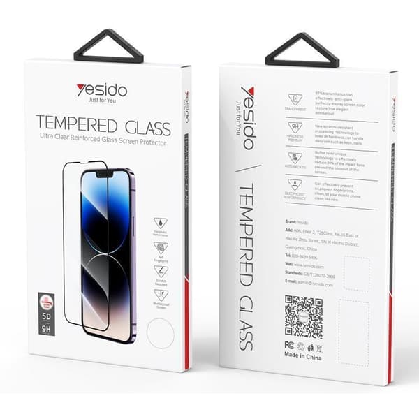Yesido Glass 5D för Xiaomi Redmi Note 14 5G TG01 röd