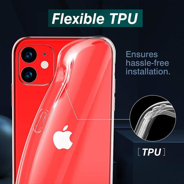 Genomskinligt silikon fodral för iphone 11 Transparent