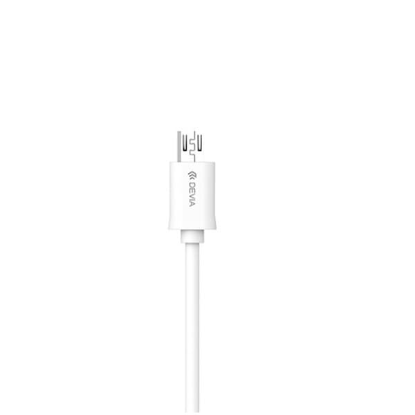 Devia-kabel Smart EC081 USB - MicroUSB 1,0 m 2,1A vit vit