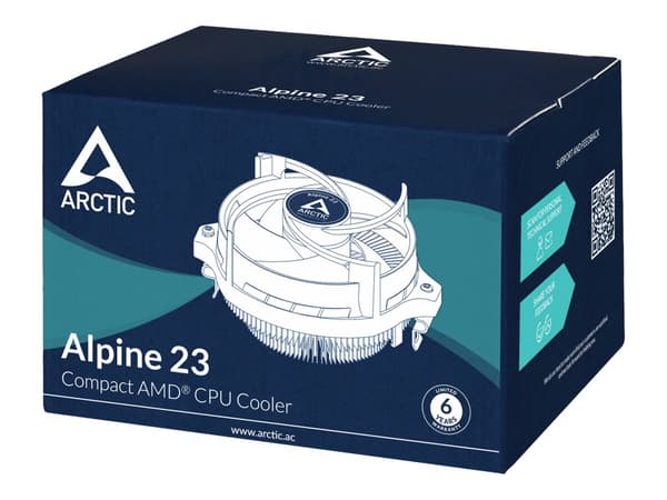 ARCTIC Alpine 23 Processor-köler 1-pack svart vit 90 mm svart