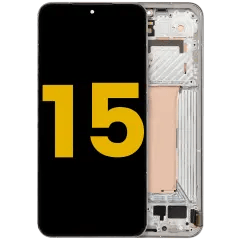 OLED-enhet med ram för Xiaomi 15 (renoverad) (Liquid Silver)