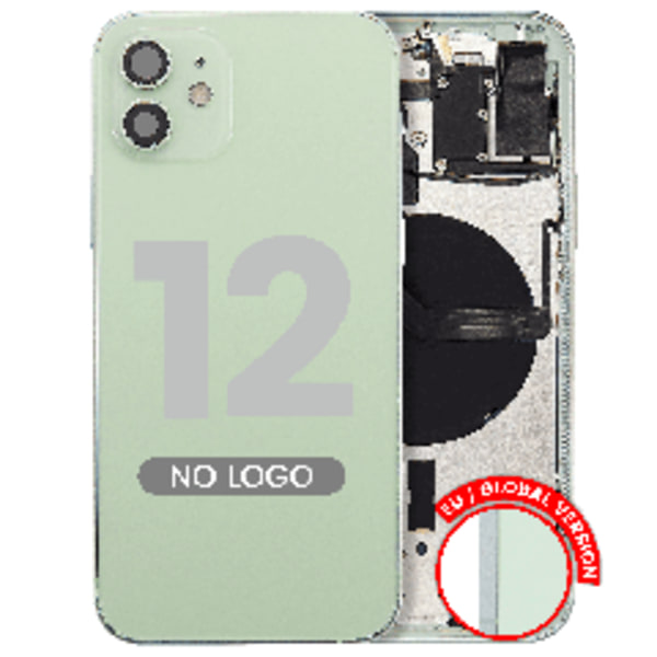 Baksida med smådelar för iPhone 12 (EU / Global version) (Eftermarknad Plus) (Grön)