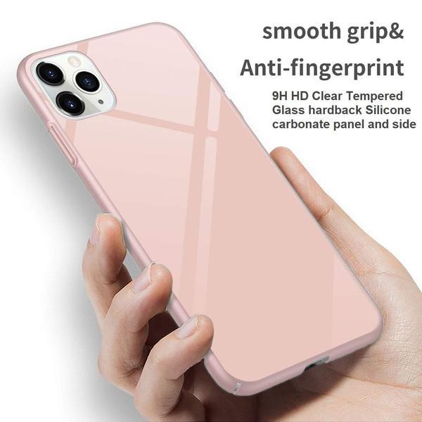 Glass  fodral för iphone 12 pro max rosa Pink