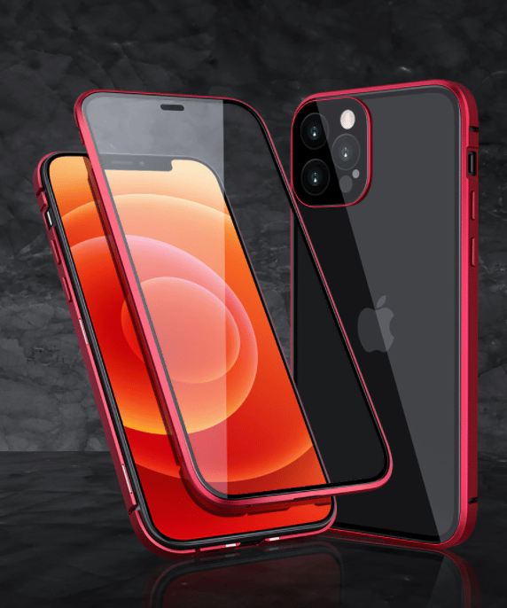 Metallskal för iPhone 12 mini röd röd