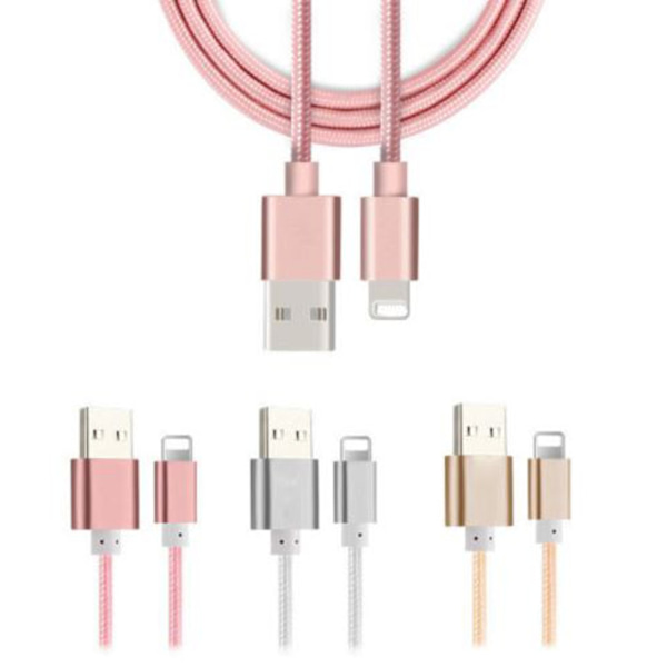 2m syn-laddare för iphone lighting kabel guld Gold