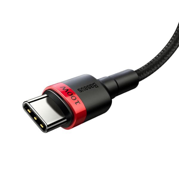 Baseus-kabel Cafule PD USB-C - USB-C 2,0 m 5A röd-svart 100W svart