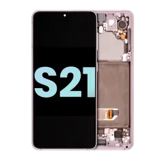 OLED-enhet med ram för Samsung Galaxy S21 5G (Service Pack) (Phantom Pink) rosa