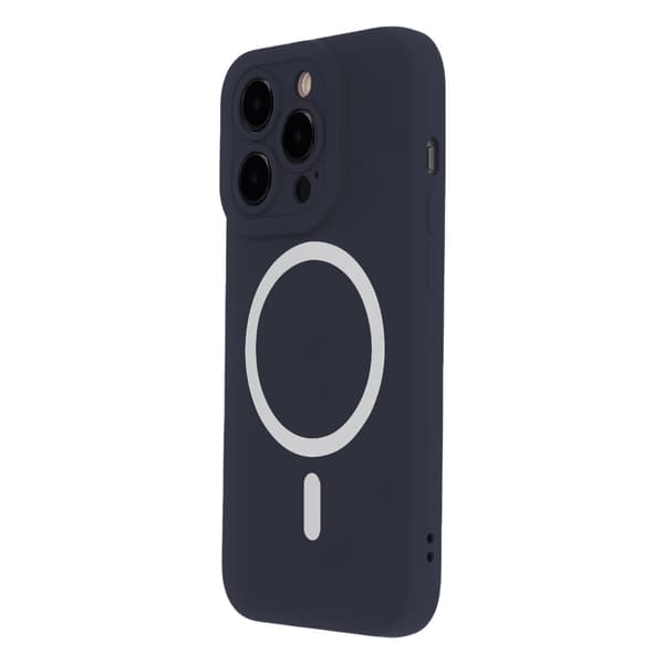 Silicon Soft Mag-fodral för iPhone 15 Plus 6,7\" mörkblå