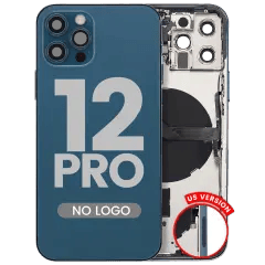Baksida med smådelar för iPhone 12 Pro (amerikansk version) (Eftermarknad Plus) (Stillahavsblå) blå