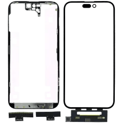 4 i 1 kort flex (digitizer touch med glas + OCA + ram förmonterad) för iPhone 14 Pro Max (OCA Master)
