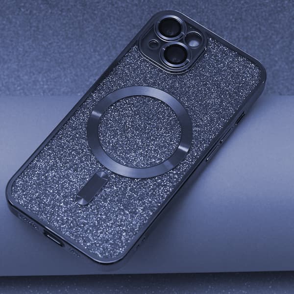 Glitter Chrome Mag-fodral för iPhone 15 Plus 6,7\" blå