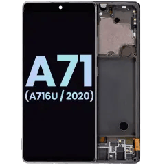 OLED-enhet med ram för Samsung Galaxy A71 5G (A716U / 2020) (Service Pack) (Prism Cube Black) svart
