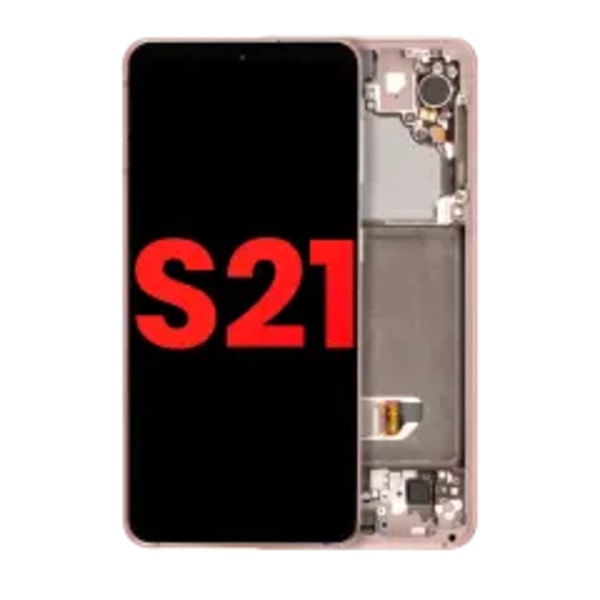 OLED-enhet med ram för Samsung Galaxy S21 5G (Eftermarknad Plus) (Phantom Pink)