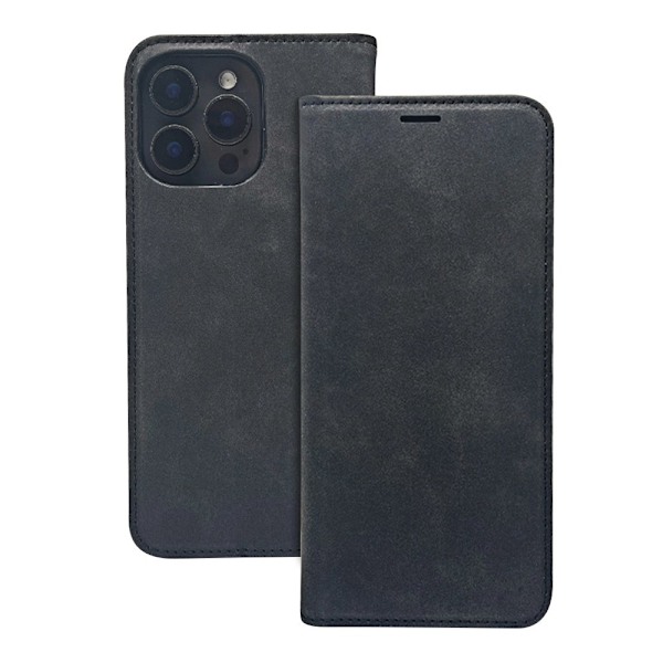 IPhone 16 Plånboksfodral Smart Suede - Svart