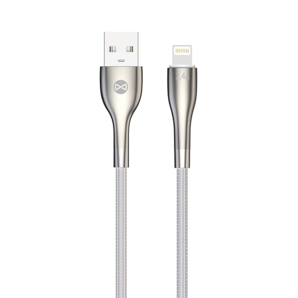 Forever Sleek kabel USB - Lightning 1,0 m 2 4A vit vit