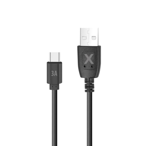 Maxlife kabel USB - USB-C 0,5 m 3A svart svart