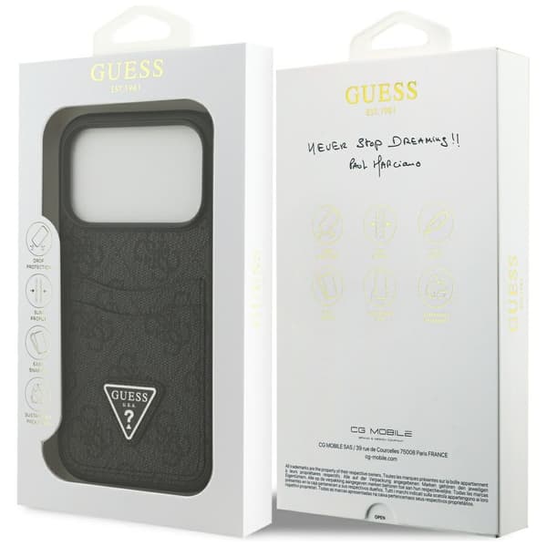 Guess 4G Double Card Triangle skal för iPhone 17 Pro svart