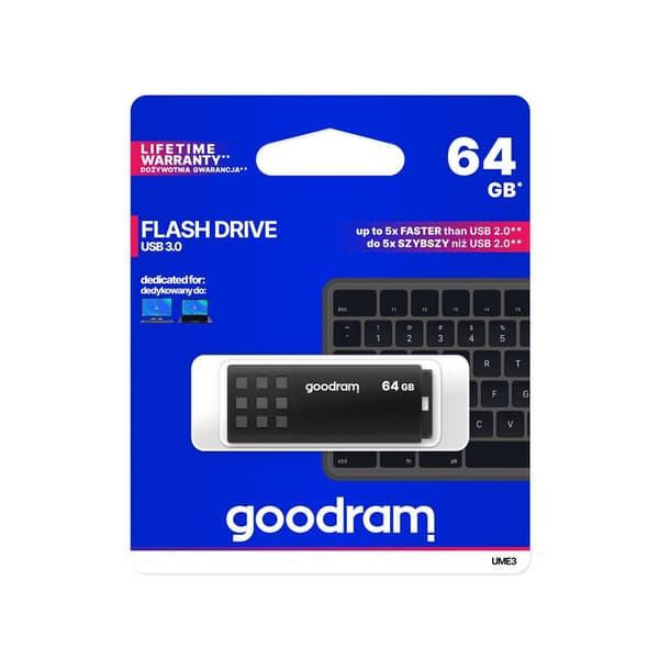 Goodram pendrive 64GB USB 3 0 UME3 svart