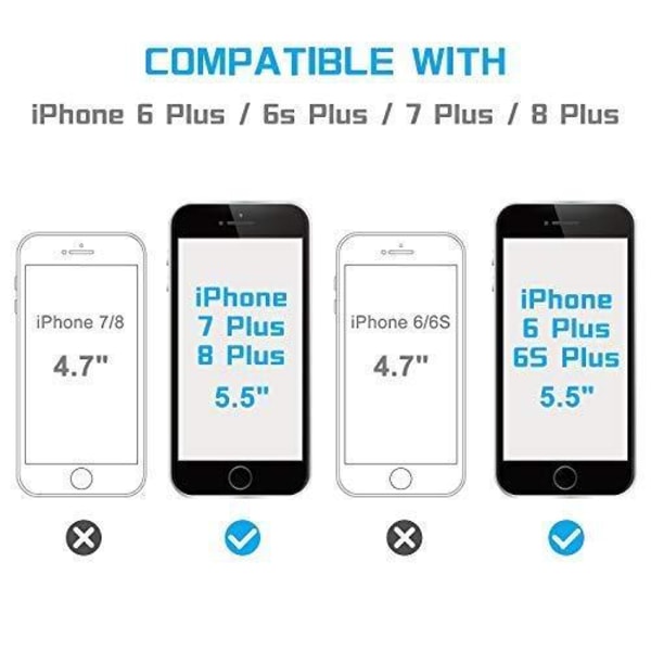 2 st häradad glas för iphone 7/8 plus vit Transparent
