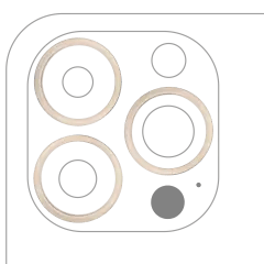 Bakre kameraram endast för iPhone 13 Pro / 13 Pro Max (Guld) (3-delat set) guld